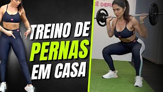 TREINO DE PERNAS COMPLETO EM CASA  Pra definir as coxas [upl. by Gerlac]