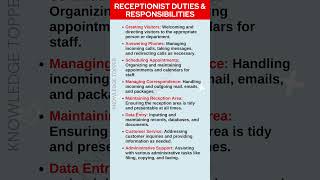 Receptionist Job Duties and Responsibilities [upl. by Bores100]