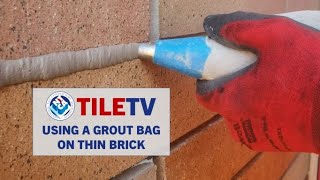 TileTVS3 22 23 Using a Grout Bag on Thin Brick [upl. by Kayley]