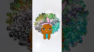 DIY glitter 5 colors Afro Peekaboo girl hairstyle kids easy art kids glitter hair afro [upl. by Sondra]