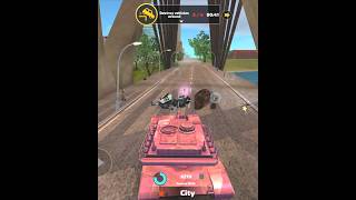 Rope Hero Vice Town Pink Tank destroy zombies wooden boxes Pink Robot tank in vice town games [upl. by Yi]