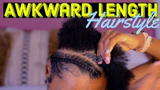 Quick protective flat twist style for awkward length type 4 natural hair [upl. by Cairns131]