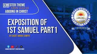 EXPOSITION OF THE BOOK OF1ST SAMUEL BY CADET ADVICE SIMIYU  EXECUTIVE SUNDAY  1ST SERVICE SERMON [upl. by Tamaru]