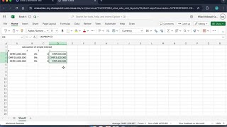 UTAS  Principles of Finance  How to calculate simple interest using MS Excel [upl. by Enecnarf622]