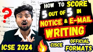 ICSE 2024 What is the Official Format of Notice amp Email Writing How to score 5 out of 5 in it [upl. by Asiluj]