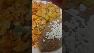 Mexican Breakfast Chorizo Eggs Frijoles and Papas [upl. by Malina]