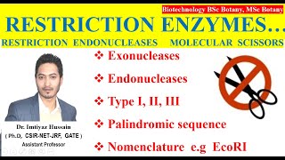 Restriction Enzymes botany biotechnology  Restrictions Endonucleases Molecular scissors [upl. by Bigner40]