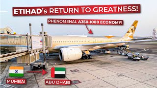 BRUTALLY HONEST  Etihad Airways BRAND NEW Airbus A3501000 ECONOMY CLASS from Mumbai to Abu Dhabi [upl. by Dwyer]