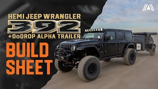 Kratos Build Sheet \\ The Ultimate Offroad HEMI Jeep Wrangler 392  DoDrop Alpha Trailer [upl. by Ashbey]