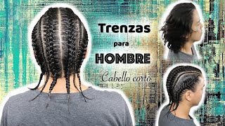 Como hacer Trenzas pegadas para hombre Cabello Corto  Cornrows braids Man  trenzas africanas [upl. by Willamina21]