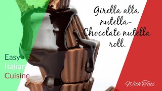 Italian original recipeGirella alla nutellaNutella and chocolate roll recipe [upl. by Aidekal32]