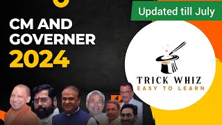 Updated List Of Cm and Governors 2024 with tricks मुख्यमंत्री और राज्यपाल  PART 1 ssccgl [upl. by Ear]