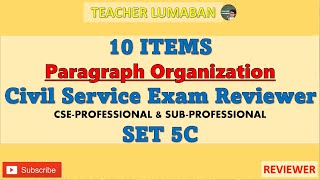 Civil Service Exam Set 5C Paragraph Organization [upl. by Rahas]