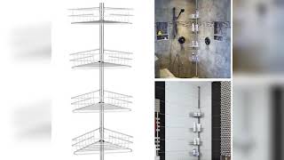 Stainless Adjustable Telescopic 4 Tier Caddy OrganiserHolder Wall Rack Storage Bathroom [upl. by Mcgurn]