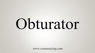 How To Say Obturator [upl. by Airdna]