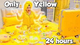 Using only YELLOW things for 24 Hours Challenge💛 [upl. by Ute114]