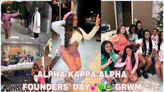 AKA Founders’ Day GRWM  VLOG  🐸💕💚 [upl. by Ainosal84]