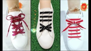 LACE SHOES  15 cool ideas how to tie shoe laces  Creative Ways to fasten Shoelaces [upl. by Alithea832]