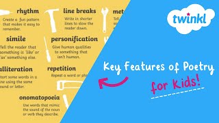 Key Features of Poetry for Kids  National Poetry Month  Poetry Tools  Twinkl [upl. by Eiramllij]