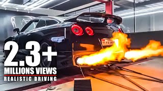 Nissan GTR R35 Extreme Exhaust Flames  Sound LOUD 🚗💨🔥 [upl. by Anivlek]