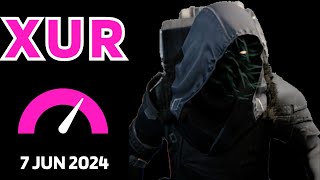 Where is XUR Today Destiny 1 D1 XUR Location and Official Inventory and Loot 7 Jun 2024 672024 [upl. by Ianteen]