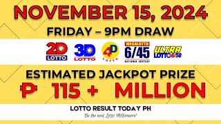 WATCH PCSO Live Lotto Result Today 9PM November 15 2024  LRT PH [upl. by Yssor778]