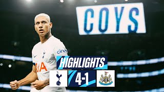 TOTTENHAM HOTSPUR 41 NEWCASTLE UNITED  PREMIER LEAGUE HIGHLIGHTS  RICHARLISON AT THE DOUBLE [upl. by Olva]