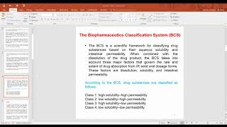 Biopharmaceutics Calssification System BCS [upl. by Joelly524]