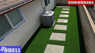 Modern Concrete Patio with Stepping Stones and Turf [upl. by Chilson]