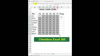 Short Bảng chấm công bằng checkbox Excel excel hocexcel excelcoban [upl. by Kyred248]