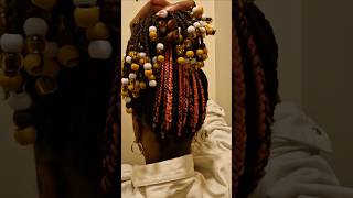 PEEKABOO PINK BRAIDS WITH BEADS HOLIDAY INSPIRED naturalhairbraids peekaboobraids hairhacks [upl. by Draneb986]