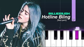 Billie Eilish  Hotline Bling best part looped  Piano Tutorial [upl. by Ketti16]