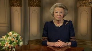 Toespraak Koningin aan de vooravond van haar abdicatie 2013 [upl. by Anelleh]