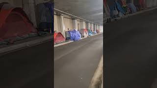 Chicago lower Wacker drive tent city [upl. by Araik]