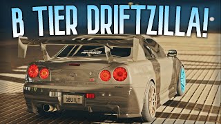 THE FASTEST DRIFTRACE BUILD IN B CLASS NEED FOR SPEED UNBOUND R34 GTR TUNE DRIFTZILLA [upl. by Nnayllek382]