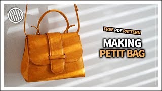 Leather Craft Making PETIT BAG  Free PDF pattern [upl. by Nerret]