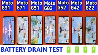 Moto G82 vs Moto G71 vs Moto G52 vs Moto G51 vs Moto G42 vs Moto G31  Battery Drain Test [upl. by Remark]