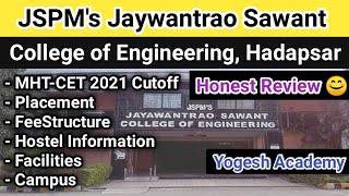 JSPMS Jaywantrao Sawant college of Engineering Hadapsar review Placement Cutoff Fees Hostel compus🤩 [upl. by Wolfe]