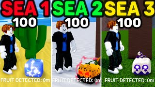 100 Fruit Notifiers in the 1st Sea vs 2nd Sea vs 3rd Sea Comparision Blox Fruits [upl. by Ambie]