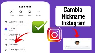 Come cambiare il soprannome nella chat di Instagram  Cambia il soprannome nella chat di Instagram [upl. by Dustin]