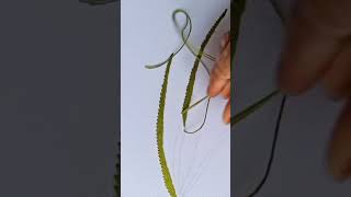 Hand embroidery 🪡 Grass designsembroidery likesharesubscribe yutubeshorts [upl. by Allehs]