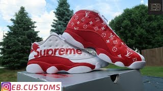 “LV X SUPREME “ Air Jordan 13 Full Custom [upl. by Hendon]