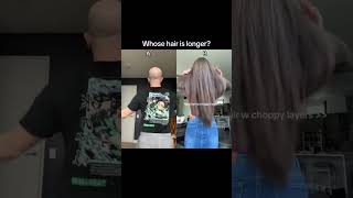 WHOSE HAIR IS LONGER 💁‍♀️ hair hairstyle haircare youtubeshorts shorts trending [upl. by Kerri]