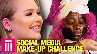 Social Media MakeUp Challenge With NikkieTutorials  Britains Next MakeUp Star Glow Up [upl. by Levi]