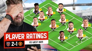 Missed Chances AGAIN In Erik Ten Hags LAST Game PLAYER RATINGS West Ham 21 Man United [upl. by Ladd]