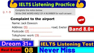 IELTS Listening Exam Practice Test  08  Must Watch  ielts ieltslistening [upl. by Britte]