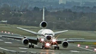 Biman Bangladesh DC10 External View Takeoffs amp Landings  Birmingham Airport with ATC [upl. by Tuinenga604]