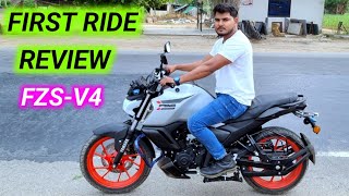 New Yamaha FZS V4 Ice Fluo 2024 First Ride Review [upl. by Illil]