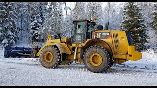 Cat 972m xe Wheel Loaders plowing snow 4Meter Drivex 4k [upl. by Lauzon]