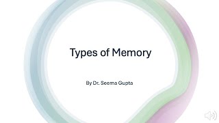 Types of memory [upl. by Gurango]